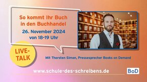 Live-Talk mit Thorsten Simon zum Buchhandelsvertrieb